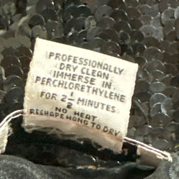 Daytons Oval Room Heavily Sequin Beaded Jacket Womens Size Medium Vintage Black - Picture 7 of 8